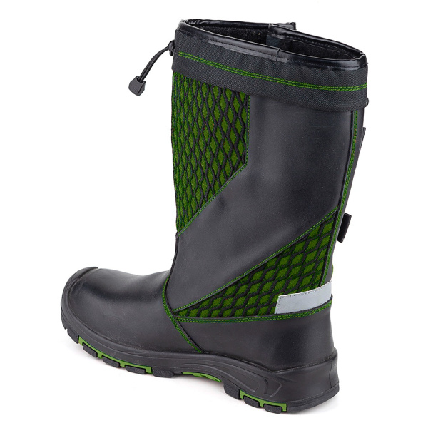 Сапоги ЛИДЕР ИМПОРТ 8762-2РНМ-1 ПУ/Резина шерст.мех с КП (зеленый/черный)