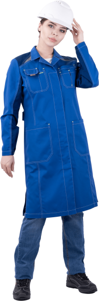 Халат ТУРБО SAFETY женский (василек/синий)