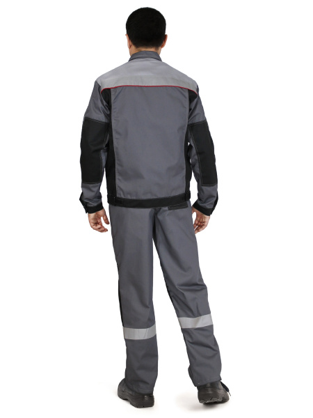 Костюм М с СОП с ПК (т. серый/чёрный/серый)