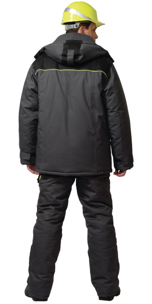 Костюм ХОВАРД зимний с БР (т.серый/черный/лимонный)