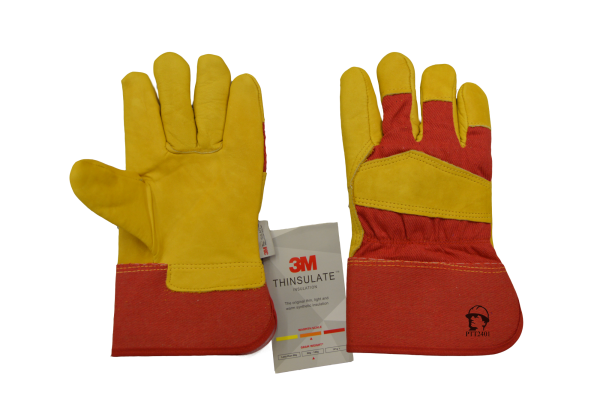 Перчатки РОСМАРКА 2401 кожаные комбинированные Thinsulate (желтый/красный)