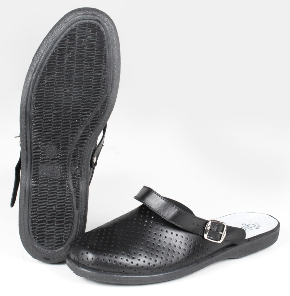 Сабо мужские нат. кожа Павел ПВХ ALMI черный