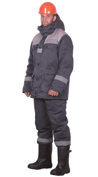 Куртка RONTA KR241 зимняя (т.серый/св.серый)