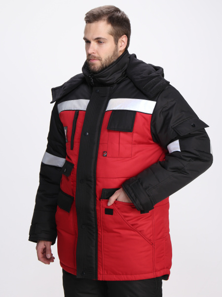 Костюм БЕРКУТ зимний с ПК (черный/красный)