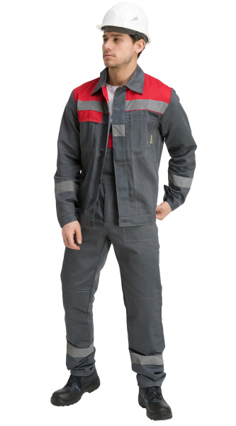 Костюм RONTA KS812 с ПК (т.серый/красный)