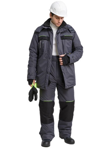 Костюм RONTA KS930 MEMBRANE зимний с БР (т.серый/черный/лаймовый)
