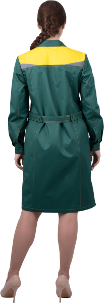 Халат КМ-10 ЛЮКС женский (зеленый/желтый)