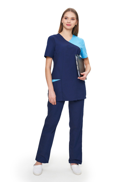 Костюм АЙРИС женский с БР (т.синий/св.голубой)