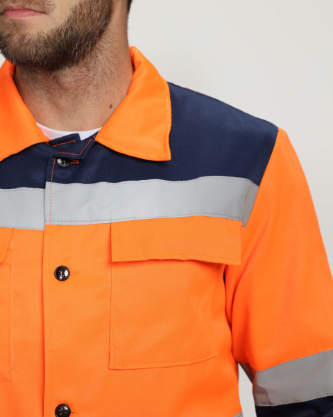 Костюм ROAD WORK с ПК (оранжевый/т.синий)