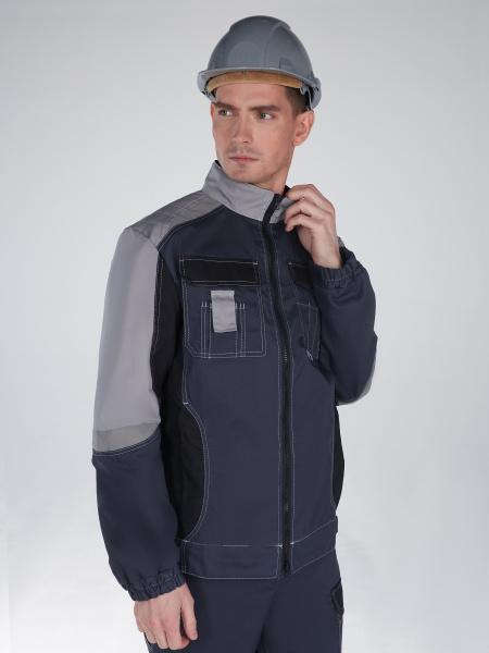 Костюм ВЕКТРОН-1 с БР (т.серый/св.серый/черный)