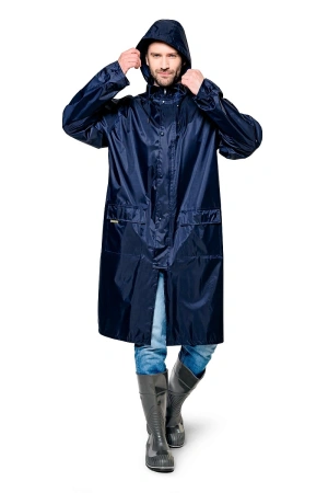 Плащ влагозащитный РЕЙН ПЭ/ПВХ (синий)