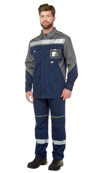 Костюм ПОДРЯД с БР (синий/серый)