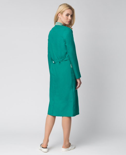 Халат НАДЕЖДА женский (зеленый/полоска)