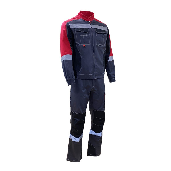 Костюм ФОРМУЛА КОТТОН ФП2 с ПК (т.серый/красный/черный)