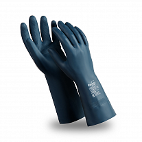 Перчатки ХИМИК (CG-972/LN-F-08), латекс/неопрен, 0.70 мм, 320 мм, хлопковая подкладка, цвет черный