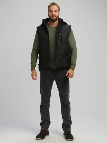 Жилет РЕЗКО зимний с капюшоном (черный)