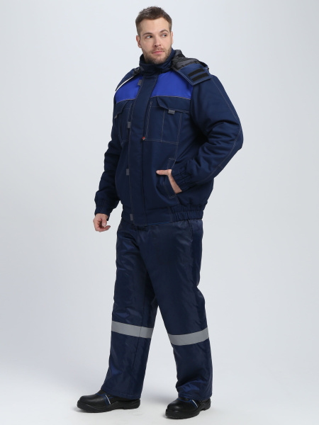 Куртка ФЛОФТ ПРЕМИУМ зимняя укороченная (т.синий/васильковый/серый)