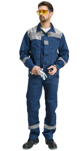 Костюм RONTA KS812 с ПК (т.синий/св.серый)