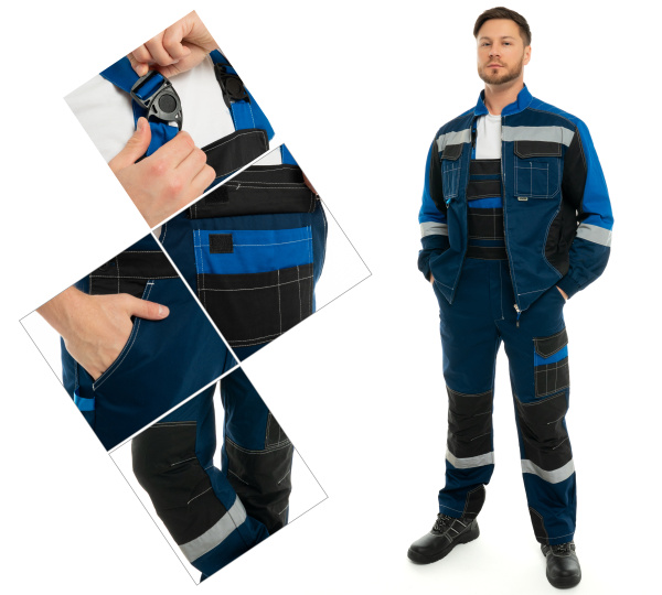 Костюм ФОРМУЛА КОТТОН ФП2 с ПК (т.синий/чёрный/василёк)