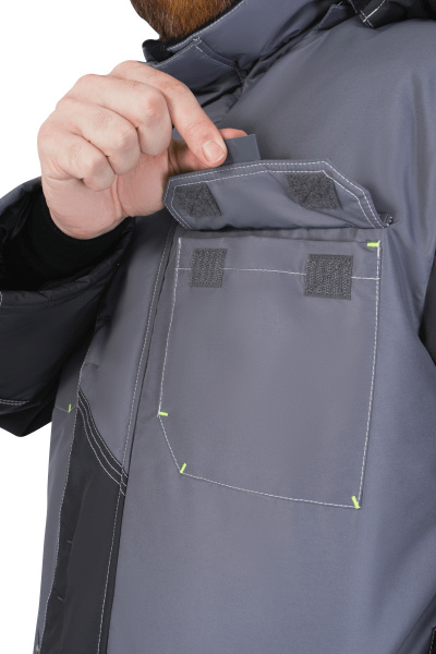 Куртка ЭДВАНС зимняя (серый/т.серый/лимон)