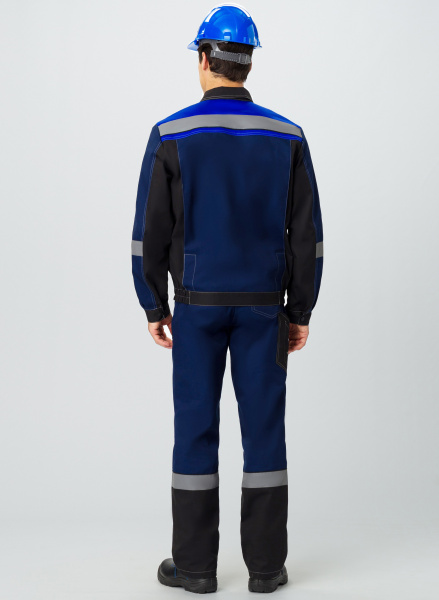Костюм ВИВАТ-1 ПРЕМИУМ с БР (т.синий/черный/васильковый)