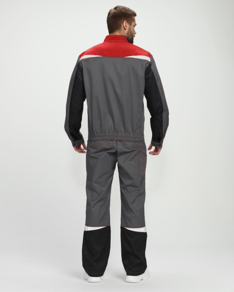 Костюм СТРОЙ-1 CH с БР (серый/красный/черный)