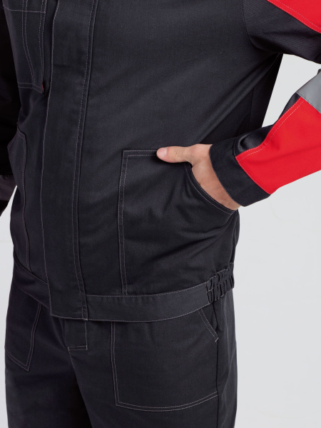 Костюм БРИГОТЕК-1 СОП с БР (т.серый/красный)