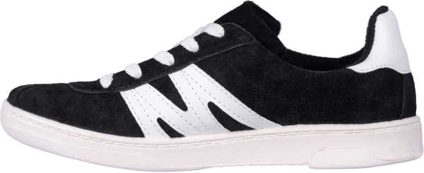 Туфли кроссовые ПВХ замша (черный/белый)