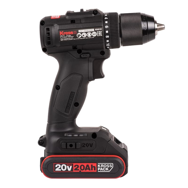 Аккумуляторная дрель-шуруповерт KRESS KU212.1 20В 50Нм 2х2А/ч