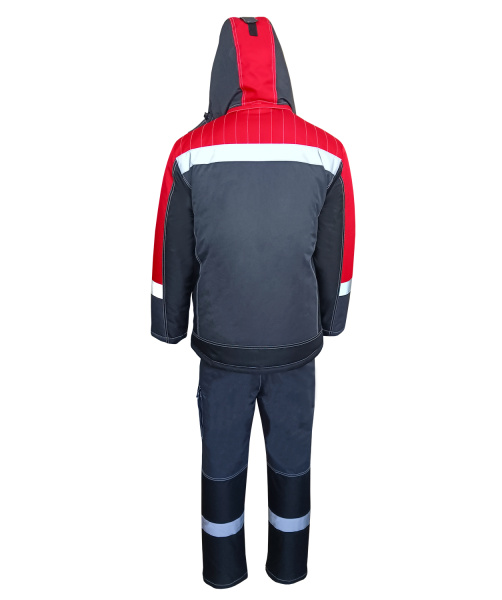 Костюм ЮКОН-МЕМБРАНА зимний с БР (т. серый/черный/красный)