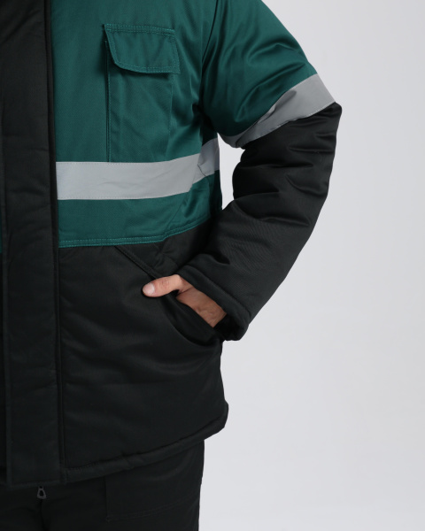 Костюм НОРДХАРД-2 СОП У. зимний с ПК (черный/т.зеленый)