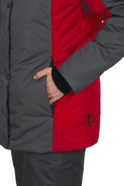 Куртка ВИРАЖ НЕО женская зимняя (т.серый/красный)