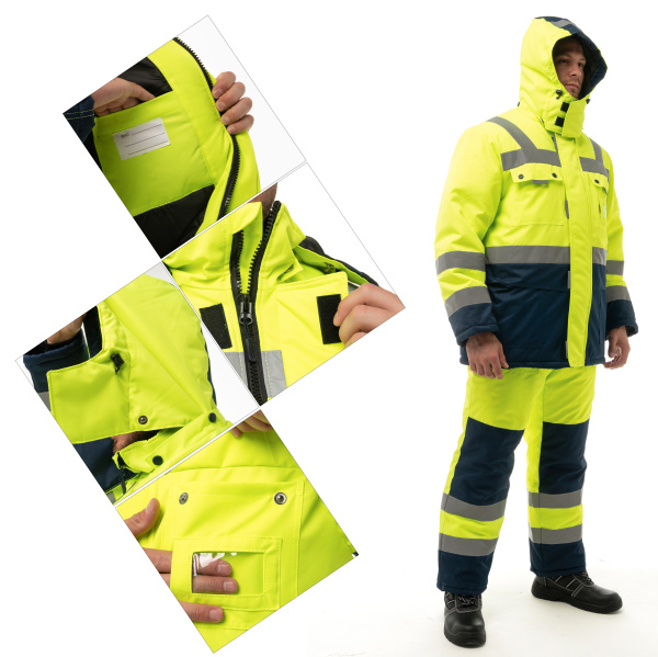 Костюм НОРДИК зимний с ПК (лимонный/т.синий)