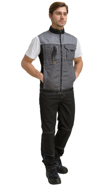 Жилет RONTA JT3246 (т.серый/св.серый/черный)