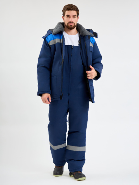 Костюм ТРУЖЕНИК-УЛЬТРА-2 СОП зимний с ПК (т.синий/васильковый)