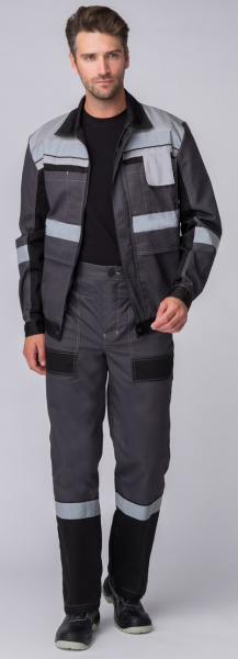 Костюм ВИВАТ-1 ПРЕМИУМ IMP с БР (т.серый/черный/св.серый)