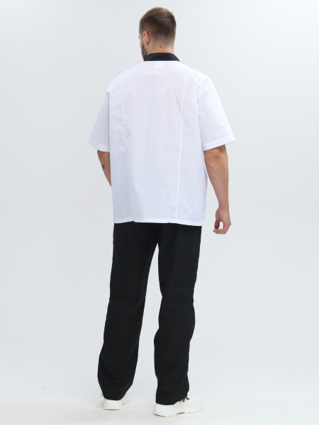 Костюм повара ШОКОЛАД с коротким рукавом (черный/белый)