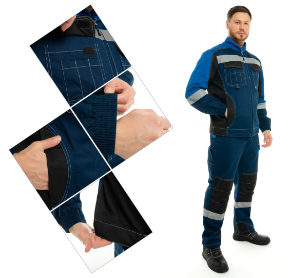 Костюм ФОРМУЛА КОТТОН ФБ1 с БР (т.синий/чёрный/василёк)