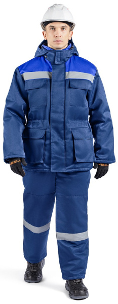 Костюм БУРЯ-СП СОП с ПК 3кл.защиты утепленый (т.синий/васильковый)