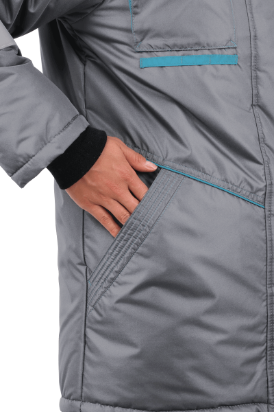 Костюм ГАЛАКТИКА женский зимний с БР (серый/бирюза)