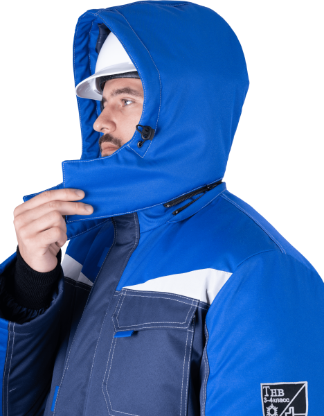 Костюм КМ-10 ЛЮКС зимний 3-4 класс c ПК (василек/т.синий)