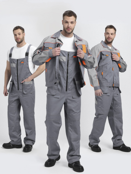 Костюм ДРАГА-2 с ПК (серый/св.серый/оранжевый)