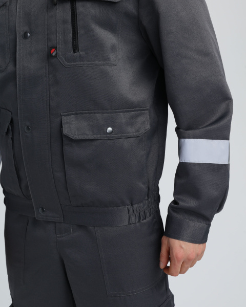 Костюм НЕЙЧ-2 СОП К. с капюшоном с ПК (т.серый/св.серый)