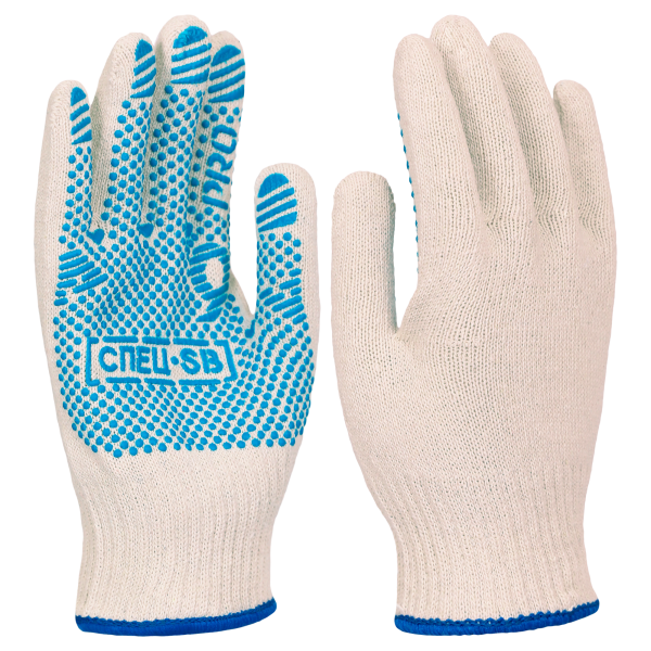 Перчатки СПЕЦ-SB® PRO трикотажные с ПВХ (белый)