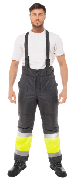 Брюки ИТР зимние (т.серый/лимонный)