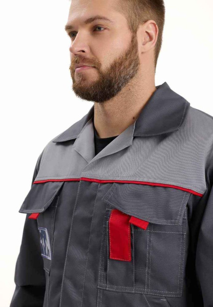 Костюм КИРЖАЧ Л10-КБР с БР (серый/красный)