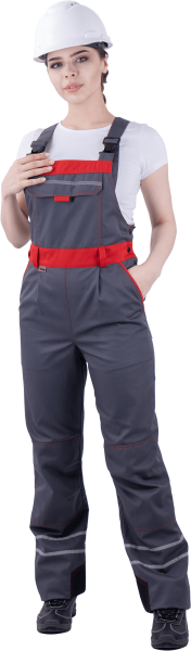 Полукомбинезон ХАЙ-ТЕК женский (серый/красный/черный)