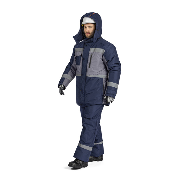 Костюм ФРЕЙЗЕР с ПК утепленный (т.синий/серый)