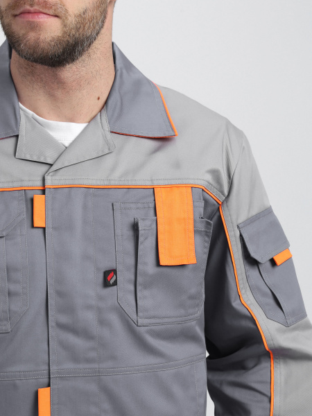 Костюм ДРАГА-2 с ПК (серый/св.серый/оранжевый)