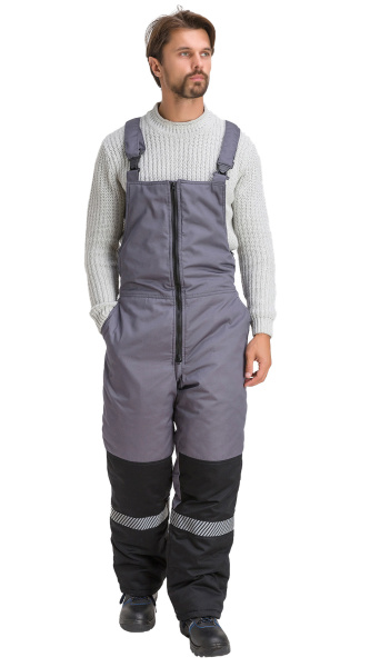 Полукомбинезон RONTA PL581 с СОП зимний (т.серый/красный/черный)